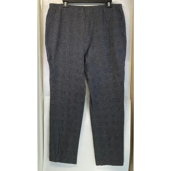 J.Jill Womens L Black/White Ponte Slim Leg Pull on Career Wear FLAW - Picture 2 of 13